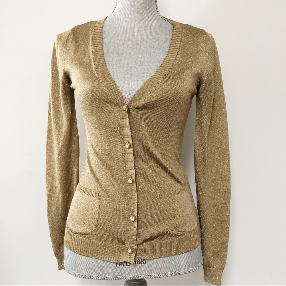 Dolce and Gabbana gold jewel button metallic cardigan designer D&G